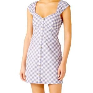 SAYLOR Lavender & White Gingham Mini Dress